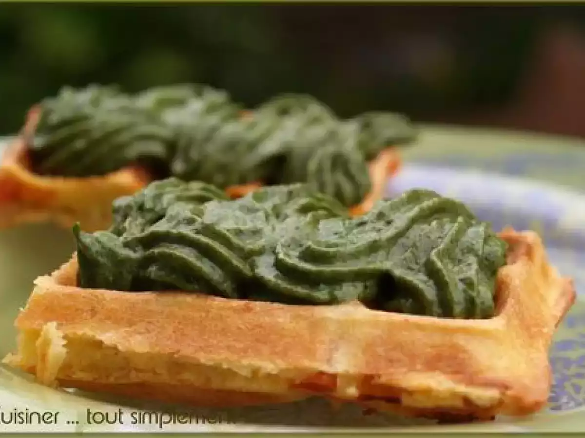 Minis Gaufres Tomate - Féta - Menthe accompagnées de mousse aux Epinards - photo 3