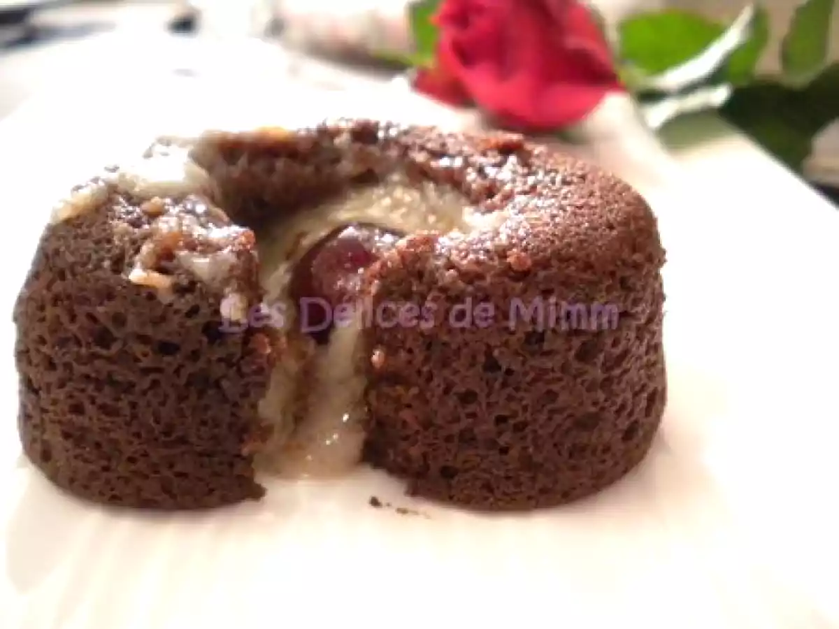 Moelleux au cœur coulant chocolat blanc et griottine® pour la Saint-Valentin - photo 2