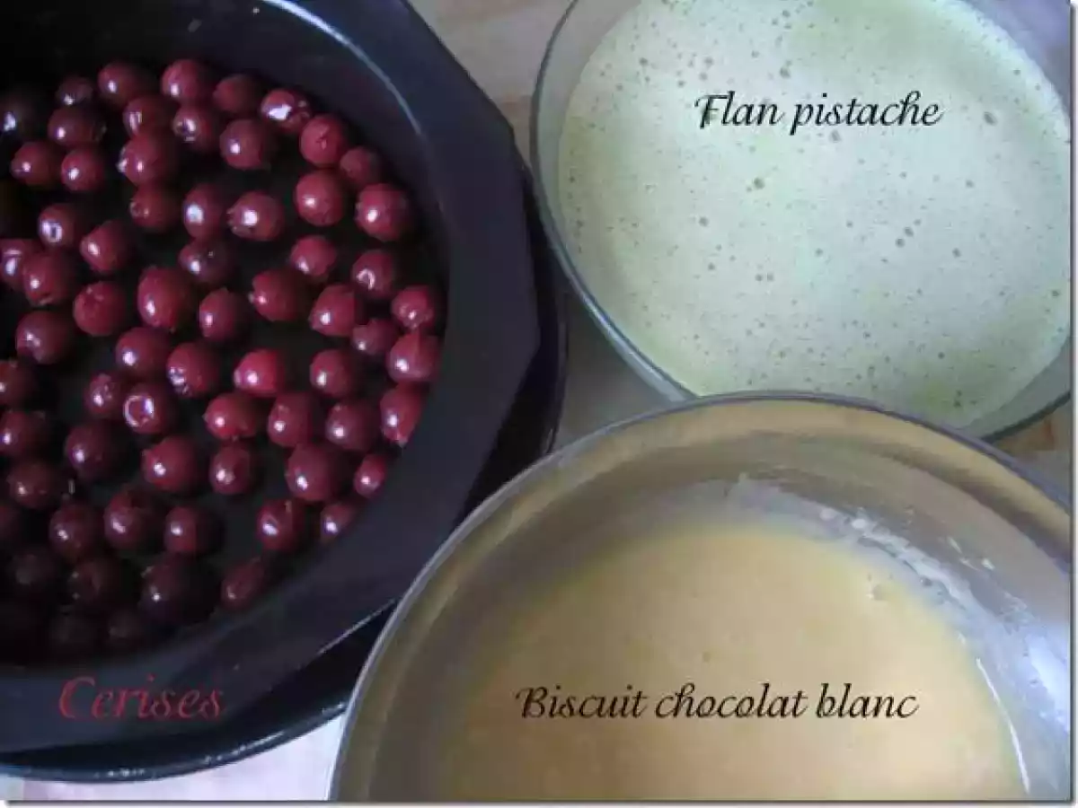 Mon gâteau Création au chocolat blanc, pistache et cerises... - photo 4