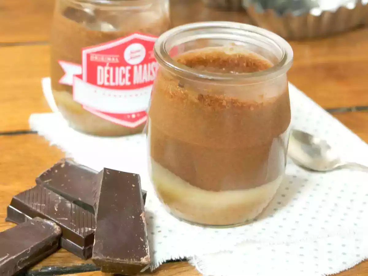 Mousse au chocolat et caramel au beurre salé