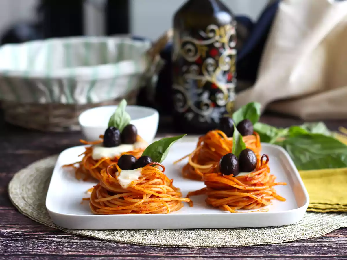 Nids de pâtes, l'entrée originale en utilisant des spaghetti ! - photo 3