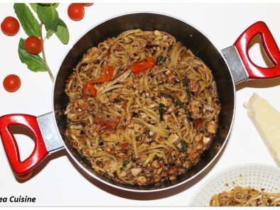 One Pot Pasta : Linguine tapenade, thon, tomates cerises