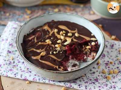 Overnight oat fruits rouges et chocolat, le petit déj sain et rassasiant!