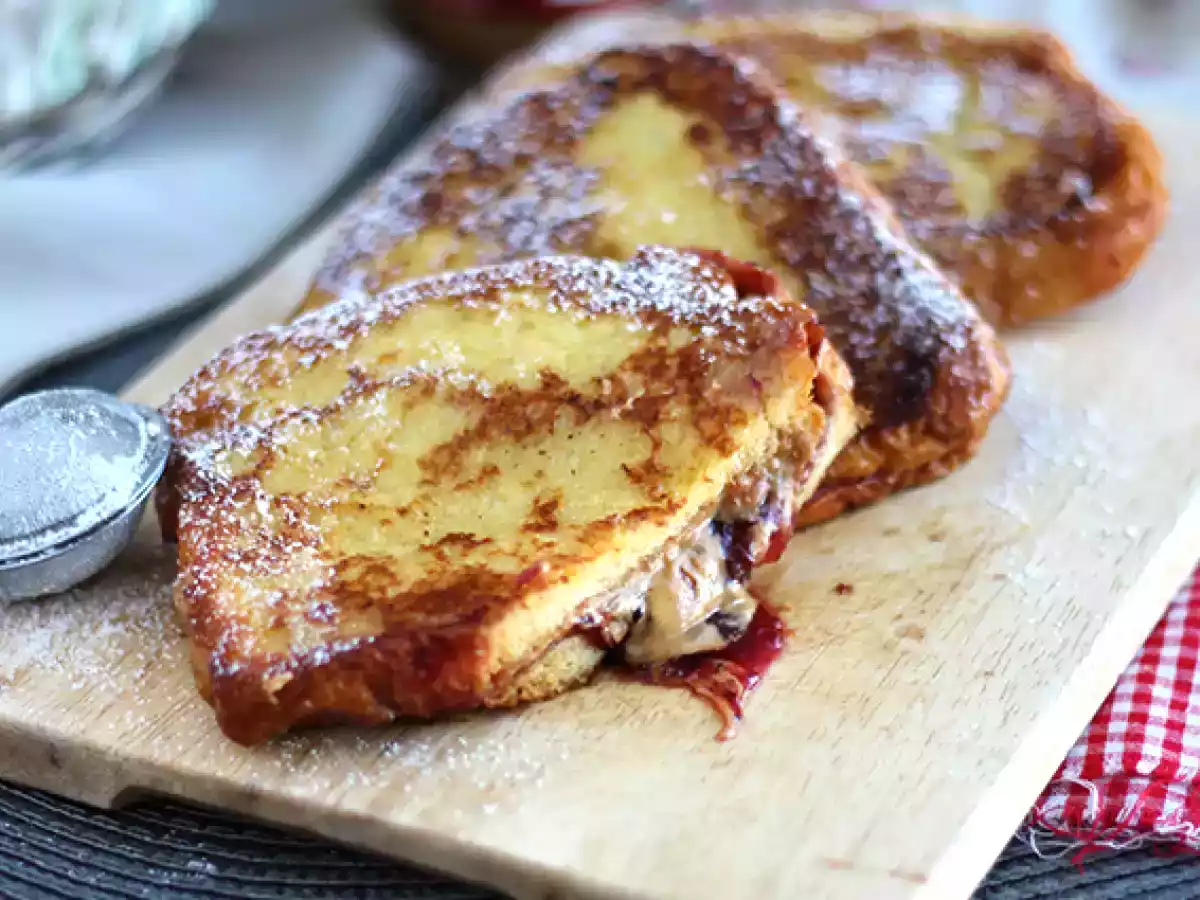 Pain perdu au beurre de cacahuètes et confiture de fruits rouges - photo 4