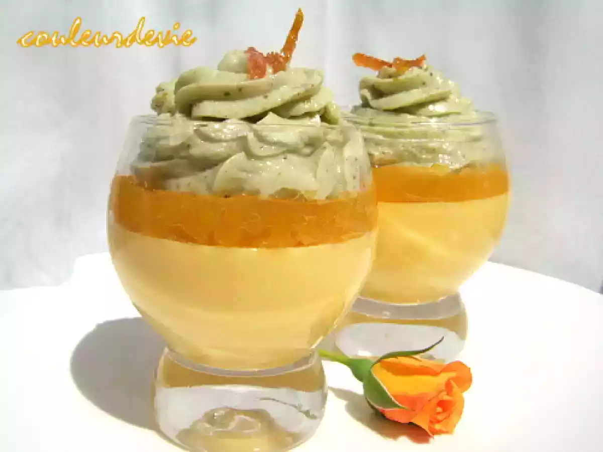 Panna cotta et miroir à l?orange, mousse à la pistache - photo 2