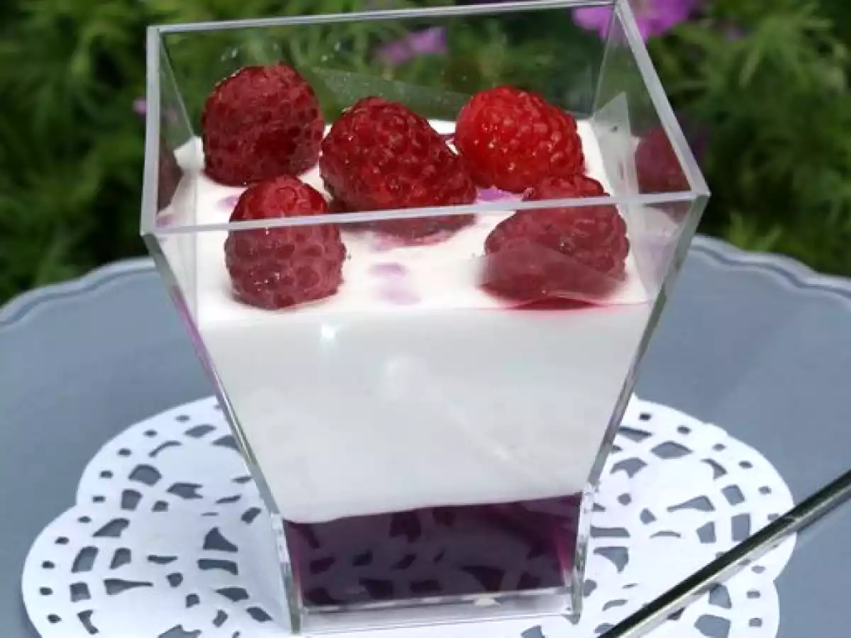 ^^Panna Cotta framboise/violette à la gelée de violette^^