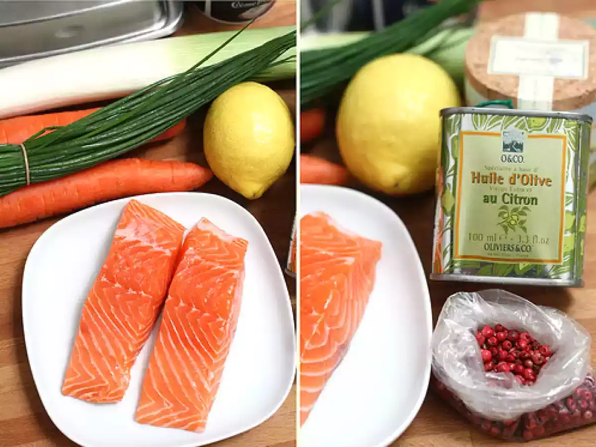 Papillote de saumon aux légumes & aux baies roses - photo 3