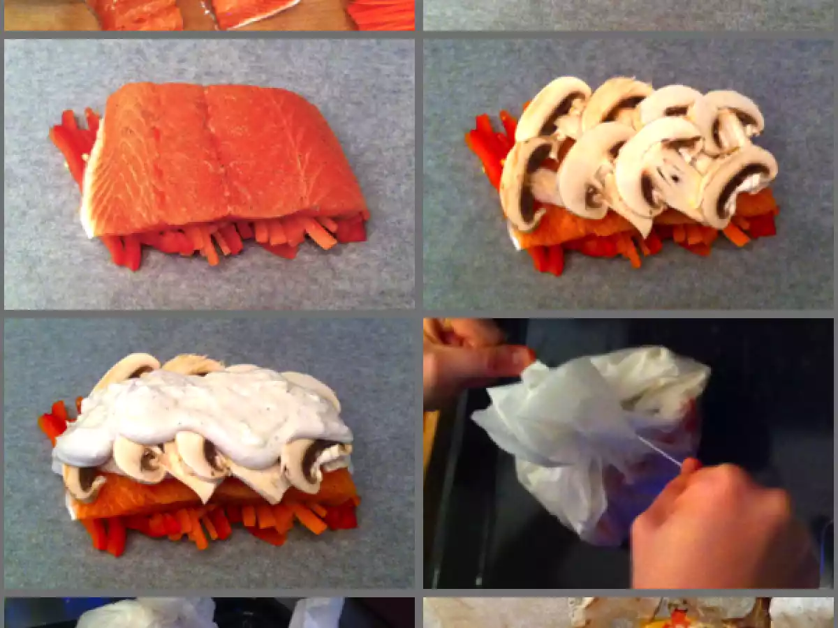 Papillotes de saumon au lait de coco-gingembre et ses petits légumes - photo 4