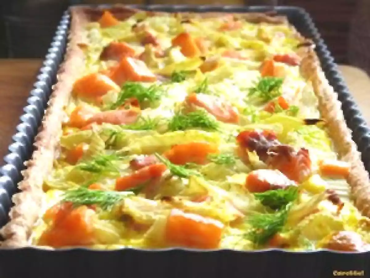 Pâte à tarte au yaourt pour une quiche saumon, fenouil et curry