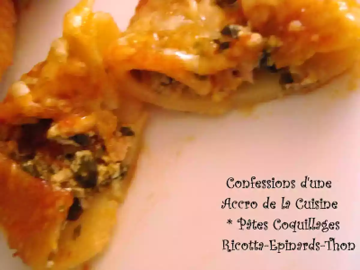 Pâtes Coquillages Ricotta Epinard Thon