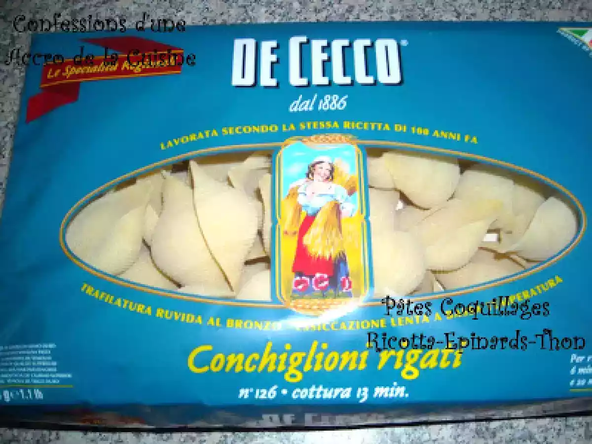 Pâtes Coquillages Ricotta Epinard Thon - photo 3