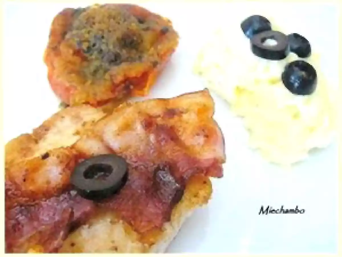 Pavé de Thon mi cuit au Lard, Tomates Provençales et Purée aux Olives - photo 3