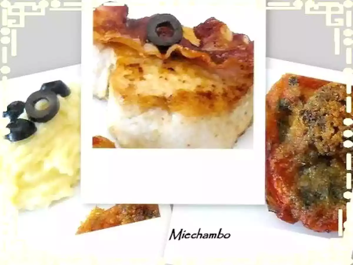 Pavé de Thon mi cuit au Lard, Tomates Provençales et Purée aux Olives - photo 4