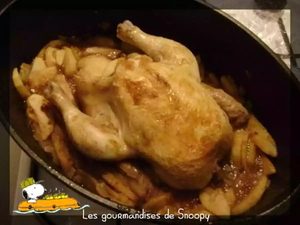 Poulet à la gueuze sauce aux pommes