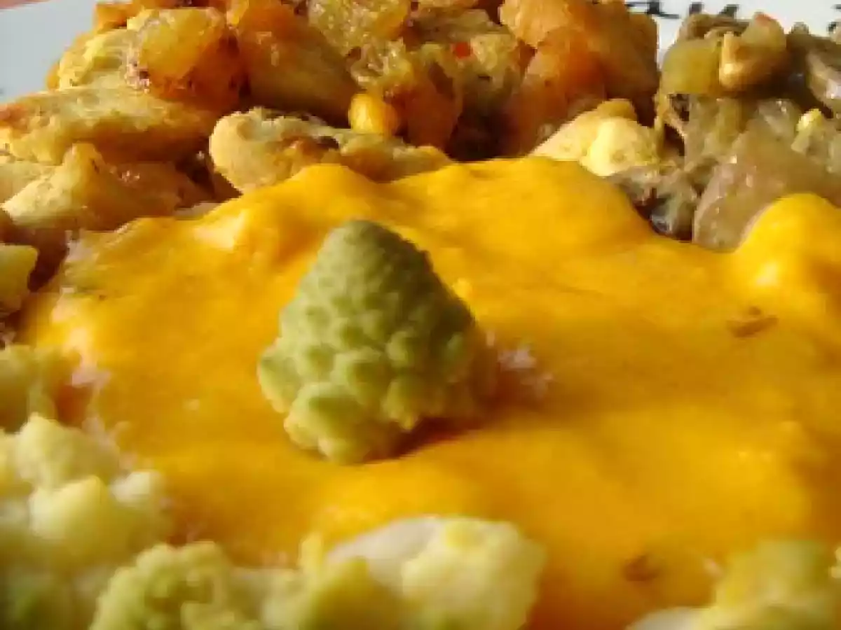 Poulet au cumin, champignons au cumin et chou romanesco sauce cheddar, quel programme !