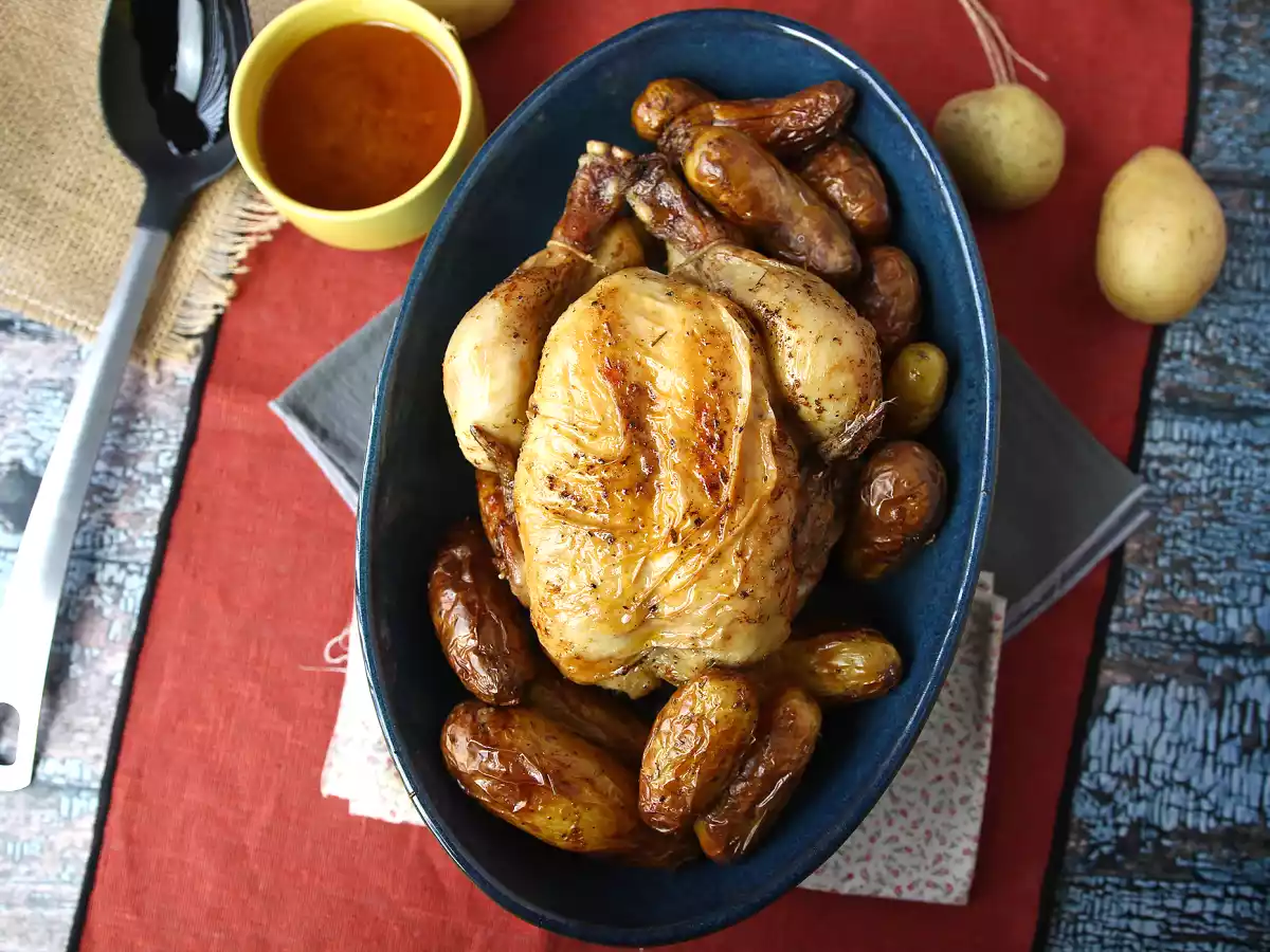 Poulet rôti au Moulinex Multicook&Fry, pour un résultat crousti-moelleux!