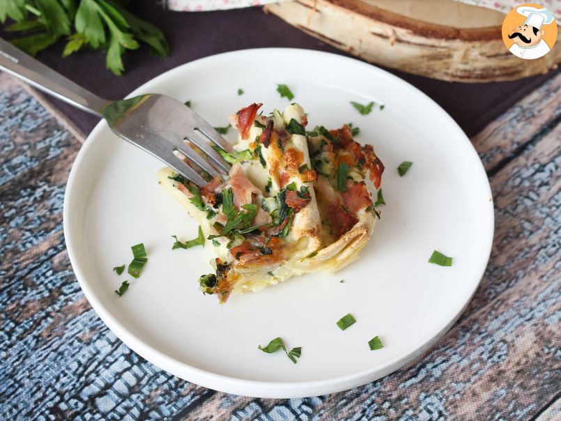 Que faire avec des tortillas? Gratin au jambon, épinards et mozzarella façon crinkle cake - photo 2