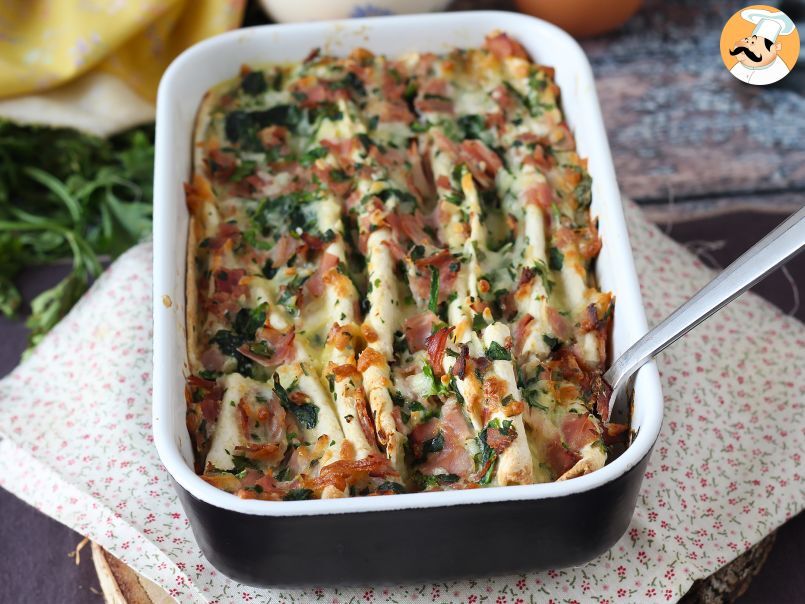 Que faire avec des tortillas? Gratin au jambon, épinards et mozzarella façon crinkle cake - photo 8