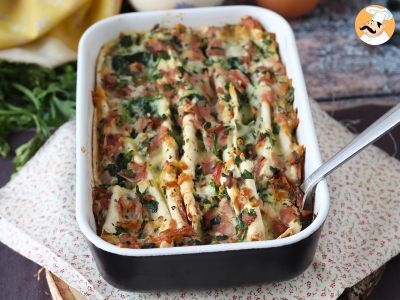 Que faire avec des tortillas? Gratin au jambon, épinards et mozzarella façon crinkle cake - photo 8