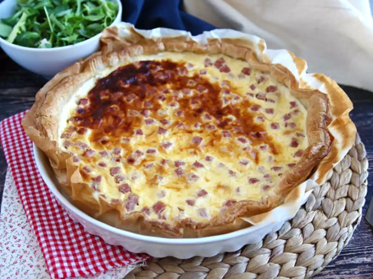Quiche allégée au jambon, fromage et yaourt!