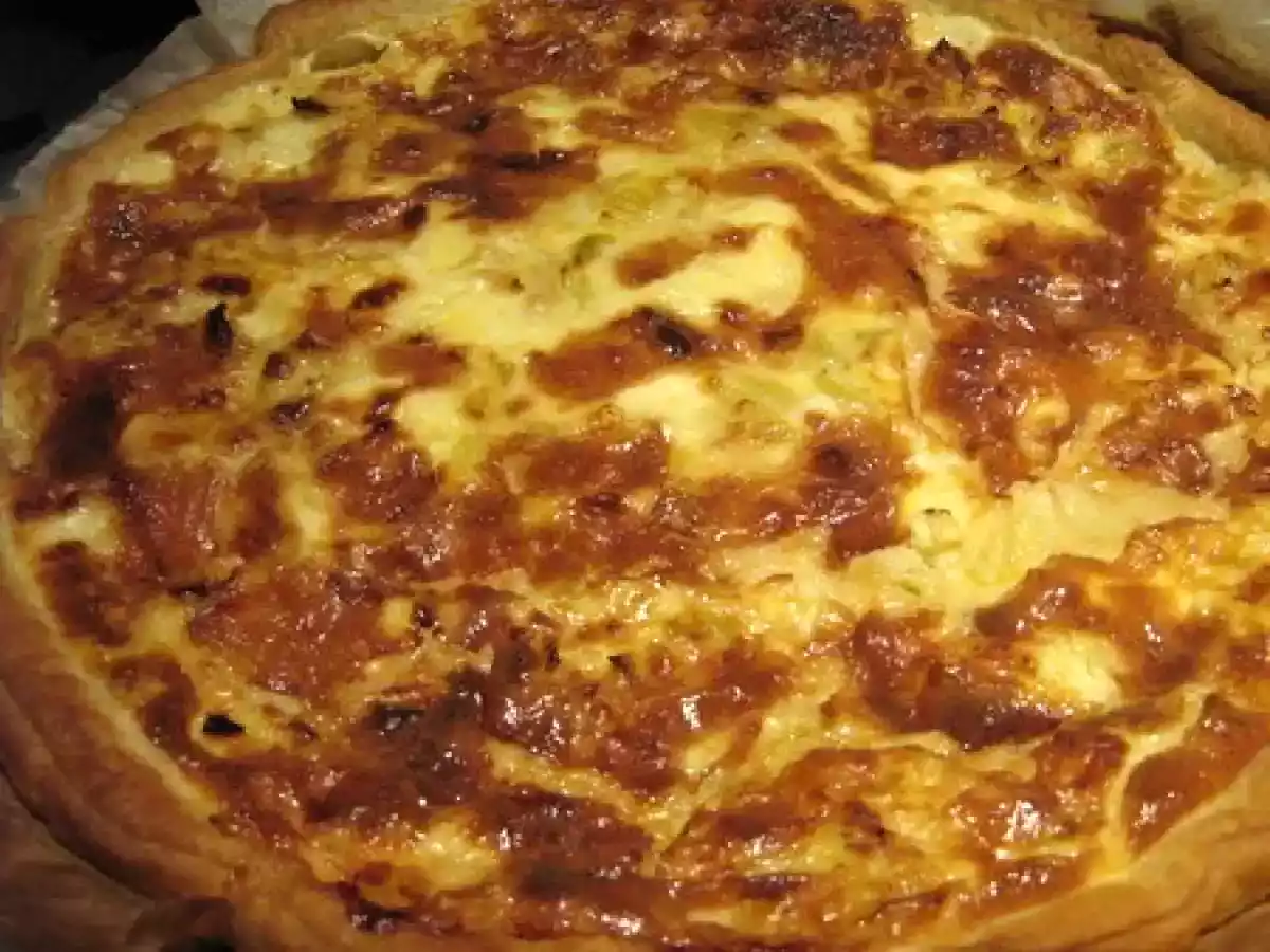 Quiche aux poireaux, lardons et beaufort