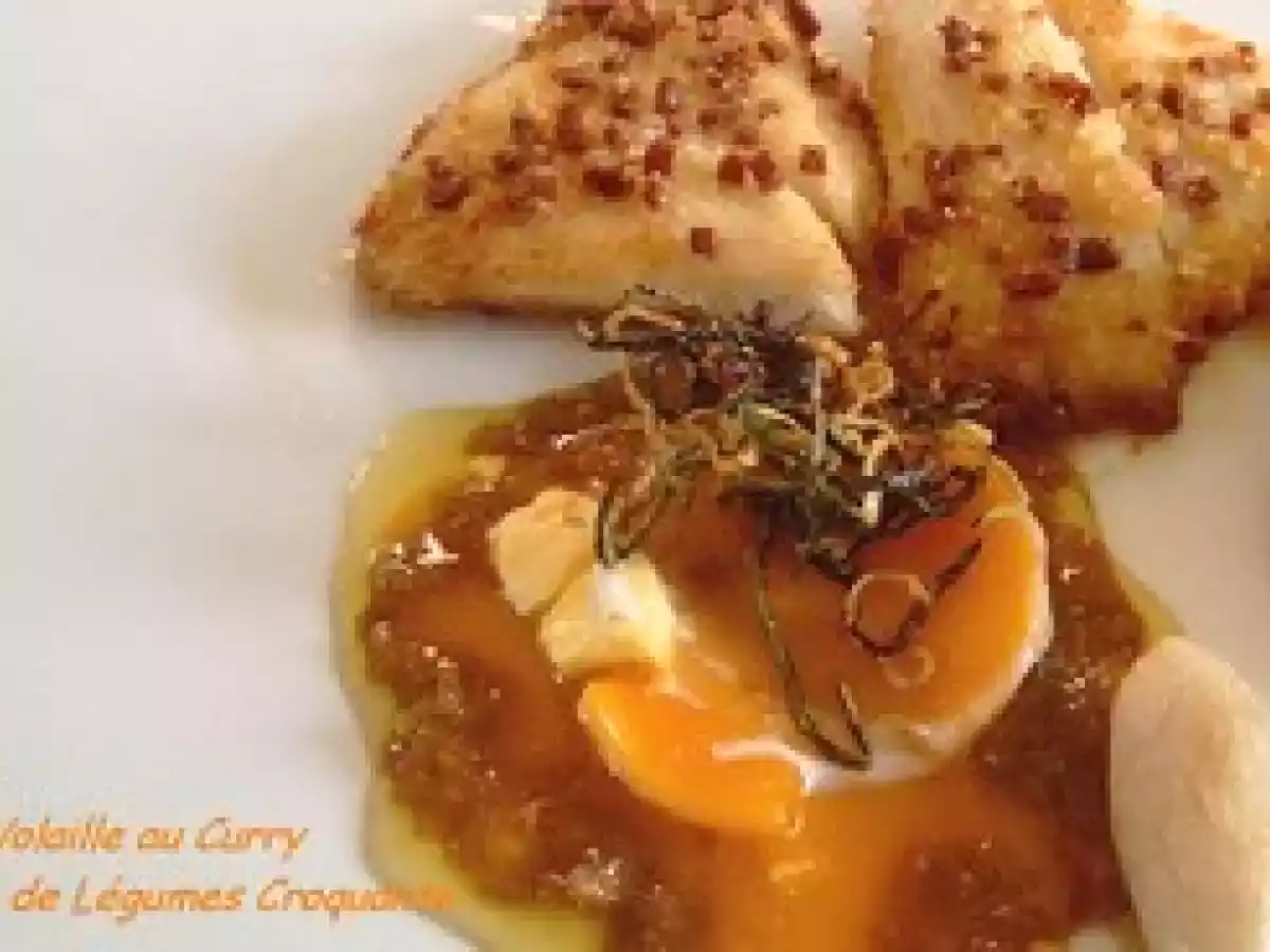 Raie en Croûte de Chorizo, Jaune d'Oeuf en jus de Volaille au Curry, - photo 2