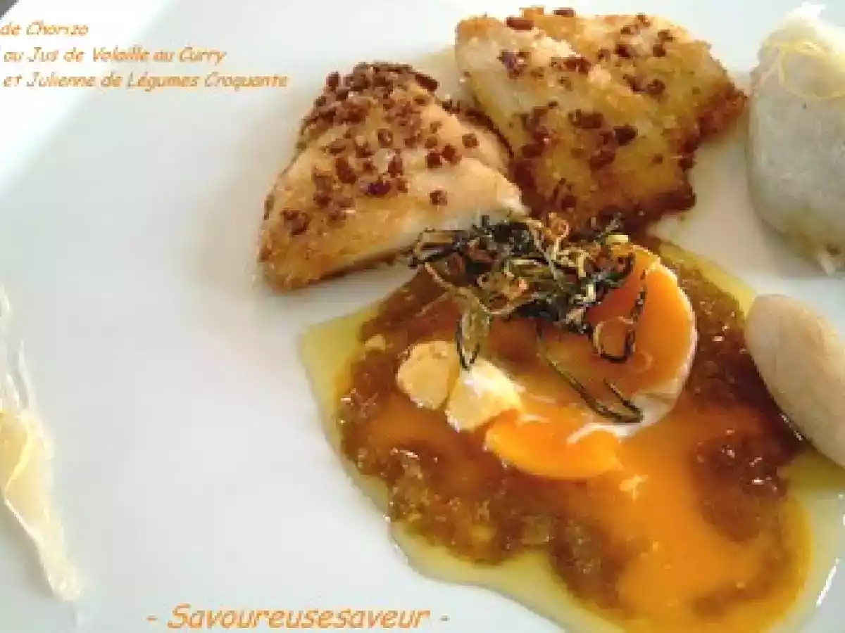 Raie en Croûte de Chorizo, Jaune d'Oeuf en jus de Volaille au Curry, - photo 3