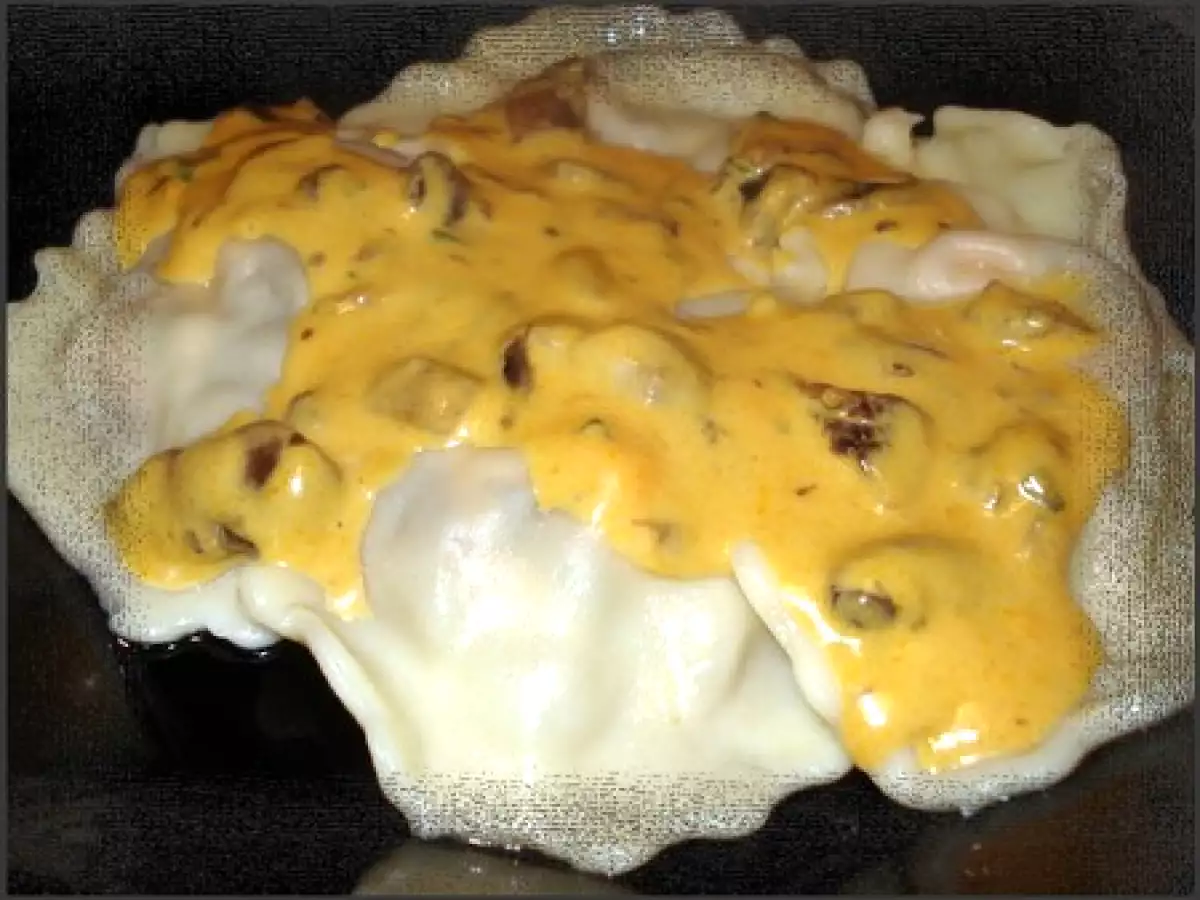 Ravioles à la mimolette et aux champignons