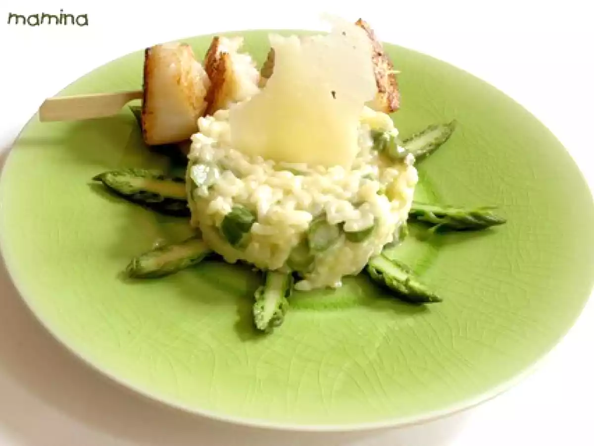 Risotto aux asperges vertes, coquilles Saint Jacques et pecorino romano - photo 4