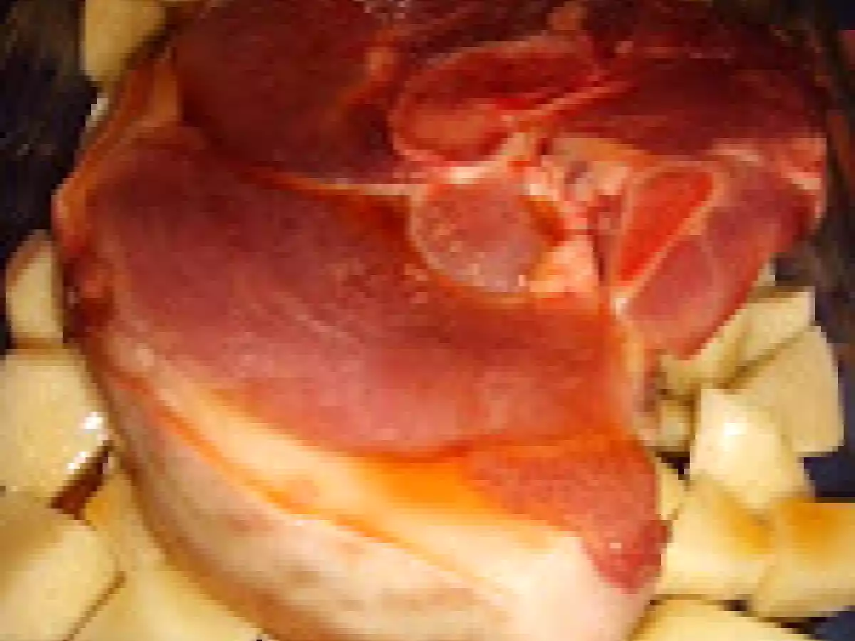 Rouelle de porc caramélisée et pommes de terre confites au miel - photo 2