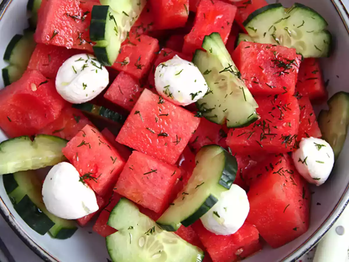 Salade de pastèque et concombre - photo 4