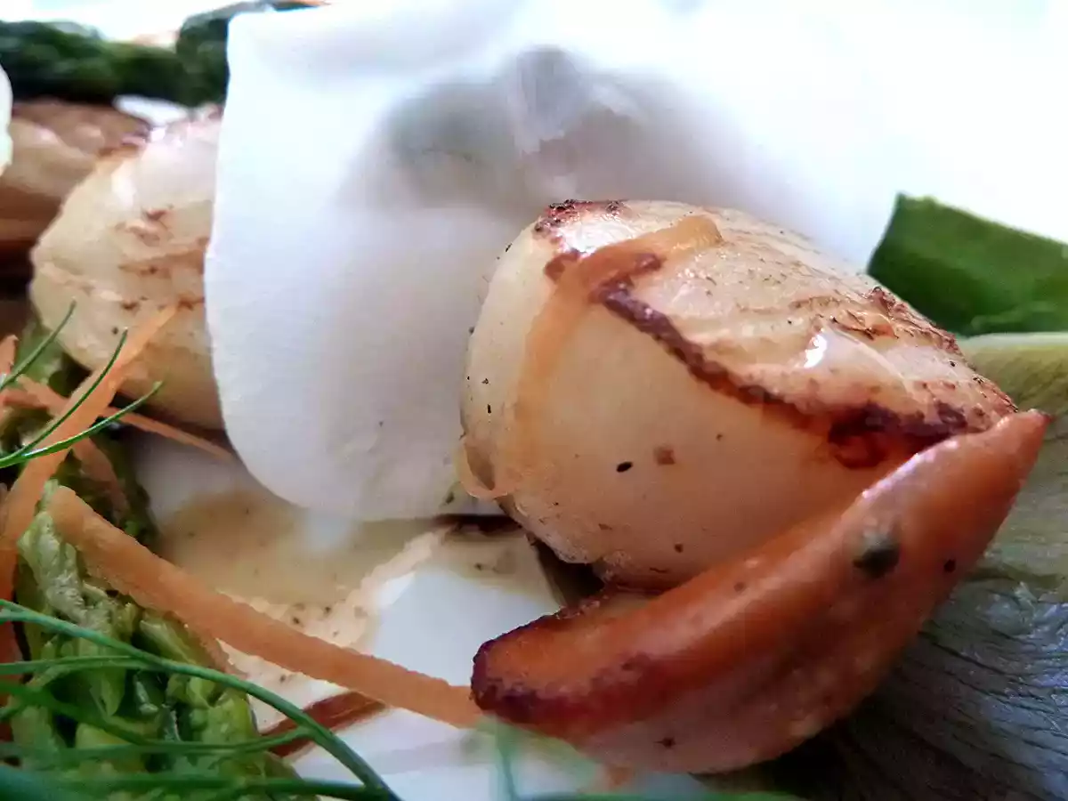 Salade de St Jacques et d'asperges vertes au vinaigre balsamique - photo 3