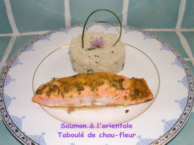 Saumon A L Orientale Et Son Taboule De Chou Fleur Recette Ptitchef