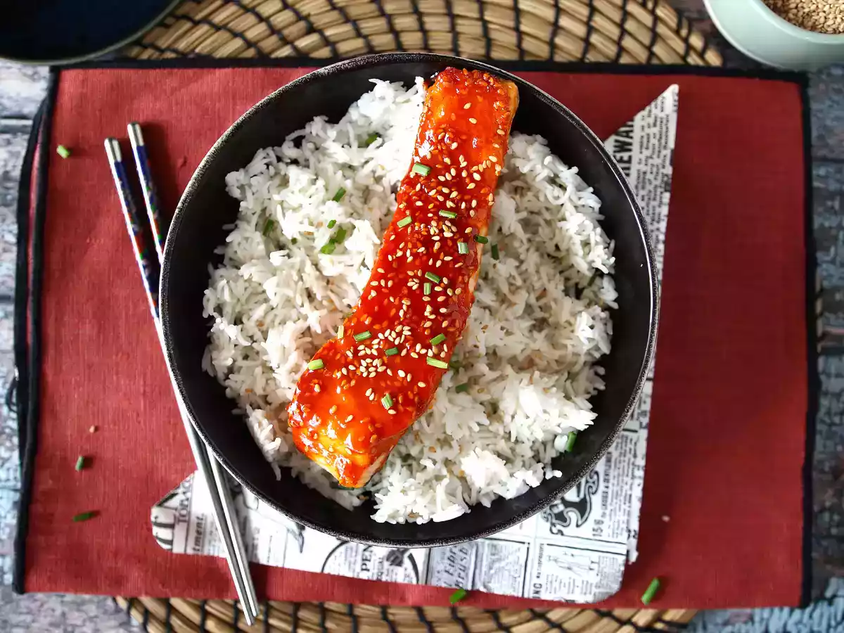 Saumon à la coréenne à la sauce gochujang prêt en 8 minutes