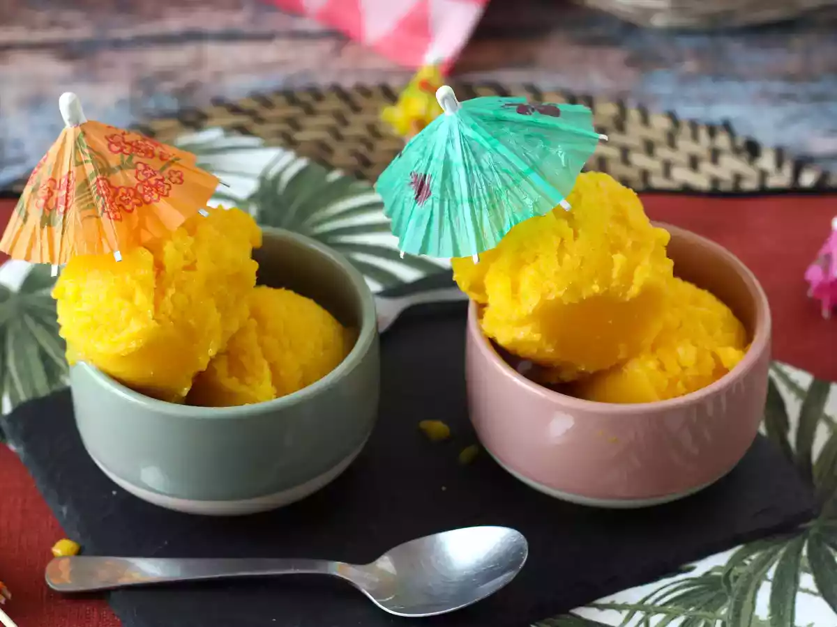 Sorbet mangue citron vert avec seulement 3 ingrédients et prêt à déguster en 5 minutes! - photo 3