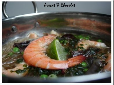 Soupe asiatique aux nouilles de riz et crevettes - 5 ingredients