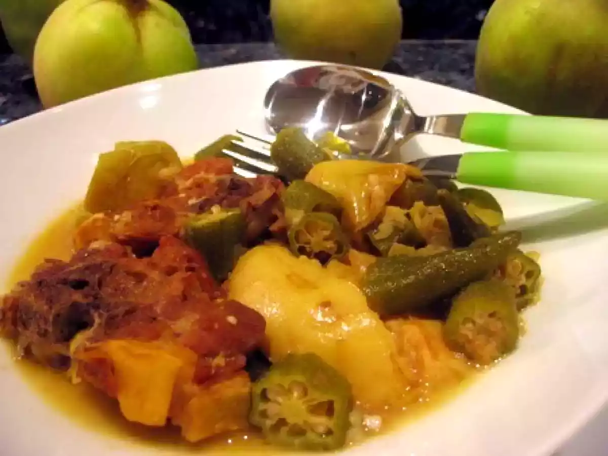 Tagine d'agneau aux coings et aux gombos pour Lavande de Ligne et Papilles - photo 2