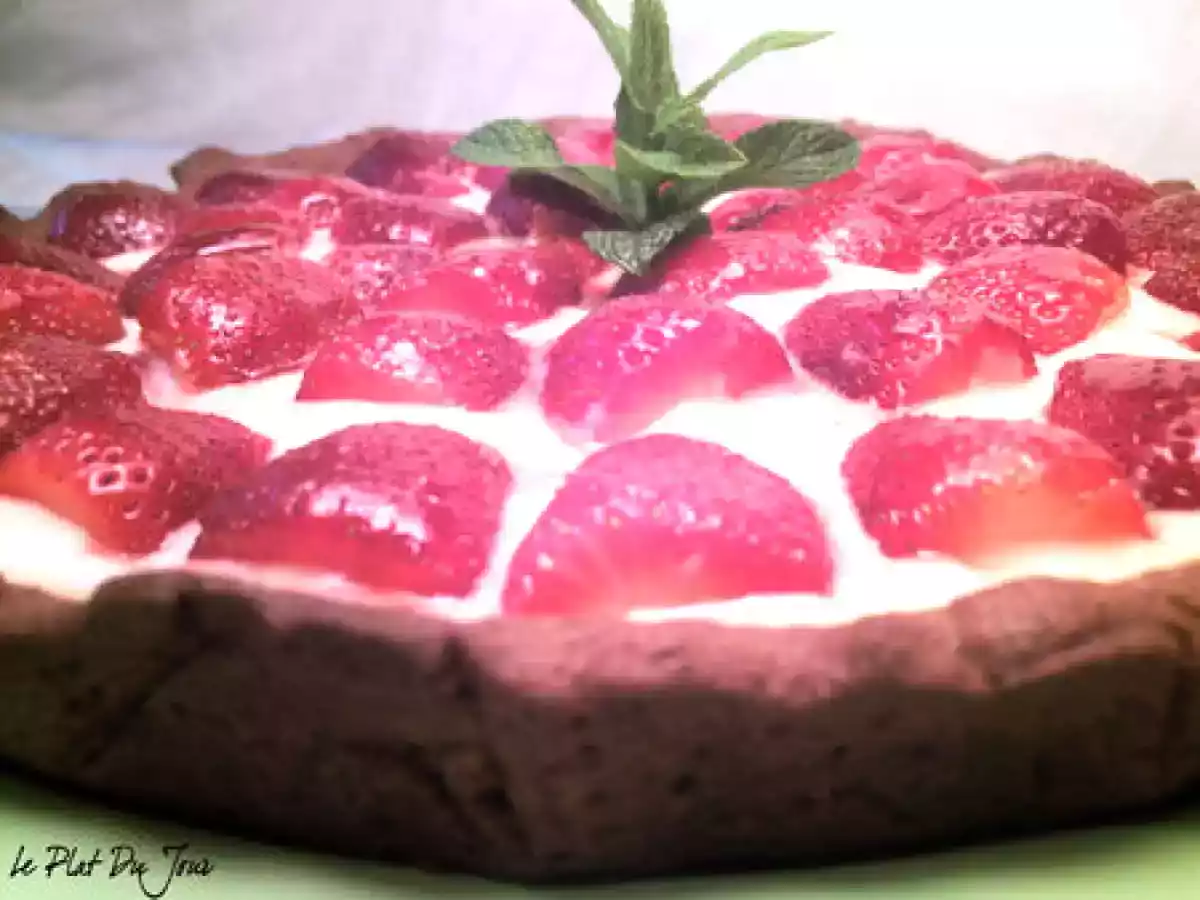 Tarte aux fraises, pâte sablée au chocolat - photo 2