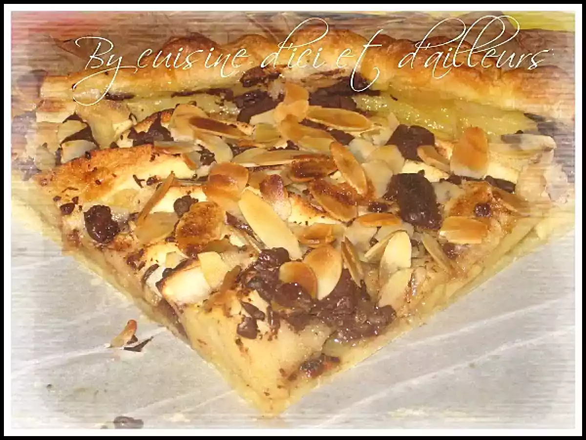 Tarte aux pommes gourmande (noisettes-chocolat-amandes) - photo 3