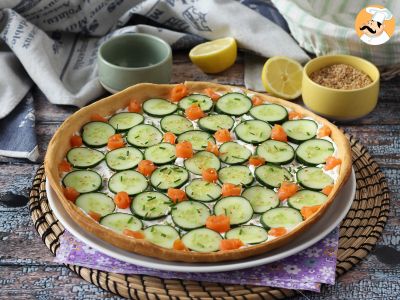 Tarte d'été super rafraichissante: ricotta, concombre et saumon fumé