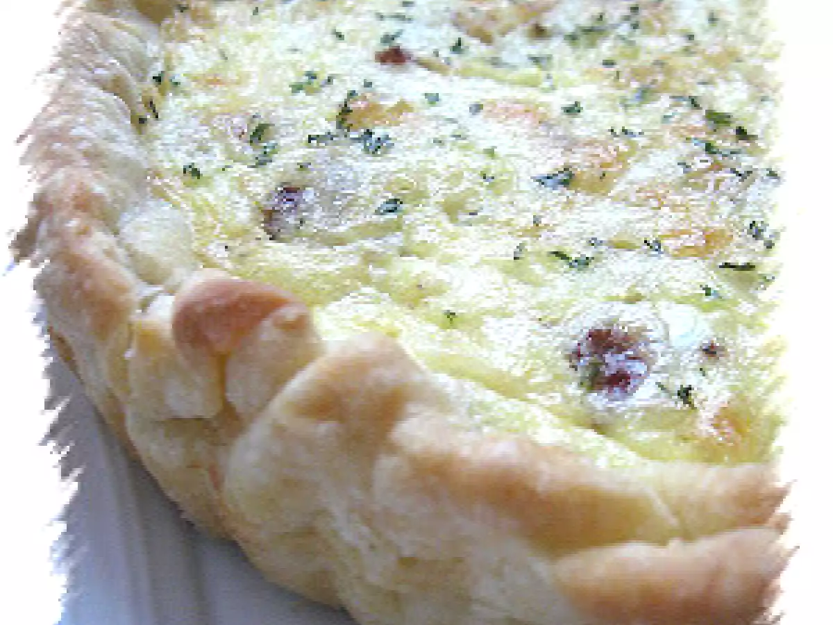 Tarte fondante à l'oignon et au bacon