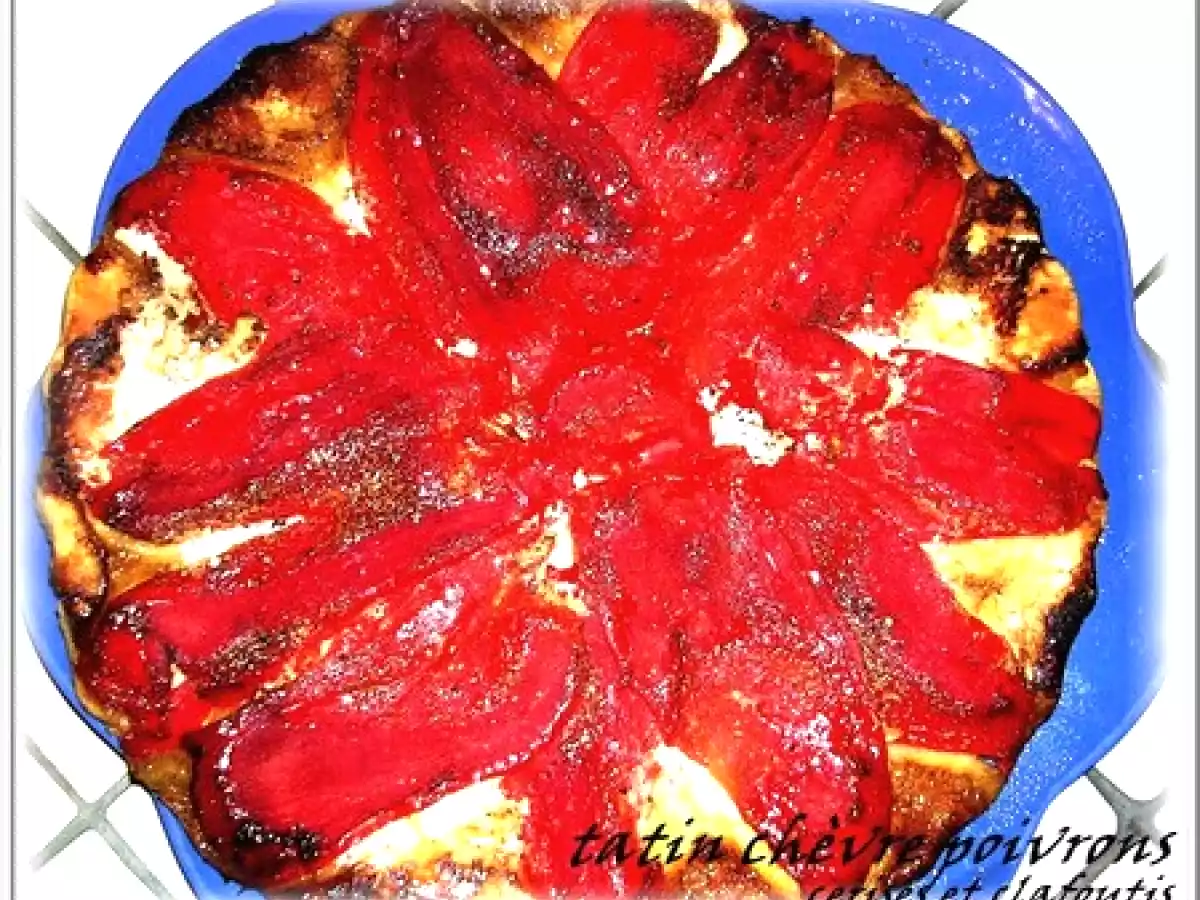 TARTE TATIN CHEVRE ET POIVRONS ROUGES