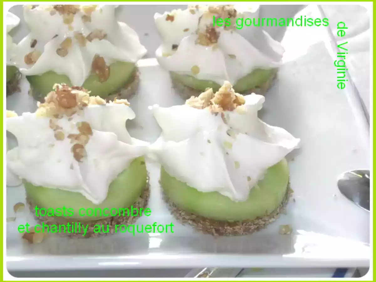 Toasts concombre et chantilly au roquefort - photo 2