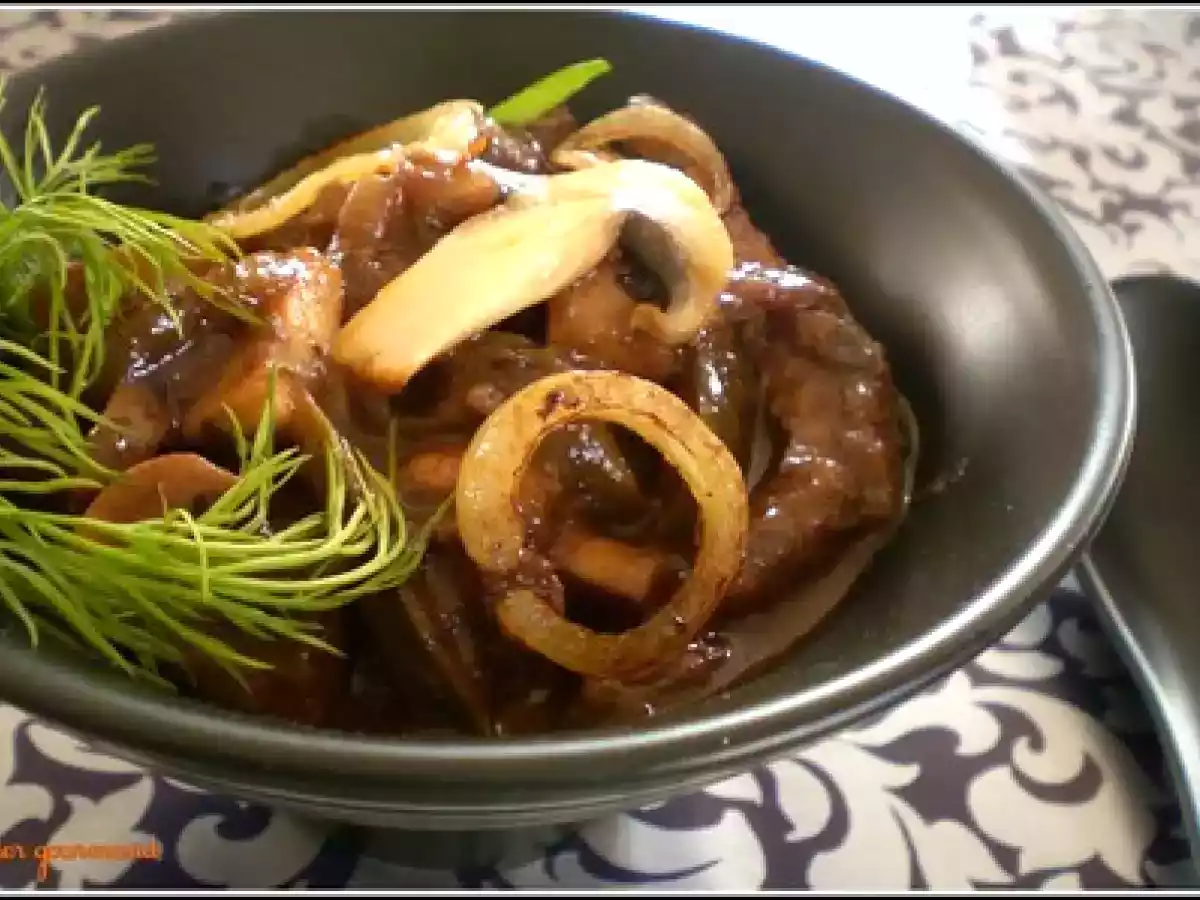 Variation autour du boeuf Stroganoff, sans crème, cuisson à basse température