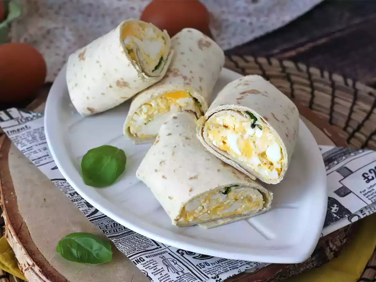 Wrap moelleux et super protéiné aux œufs et à la feta